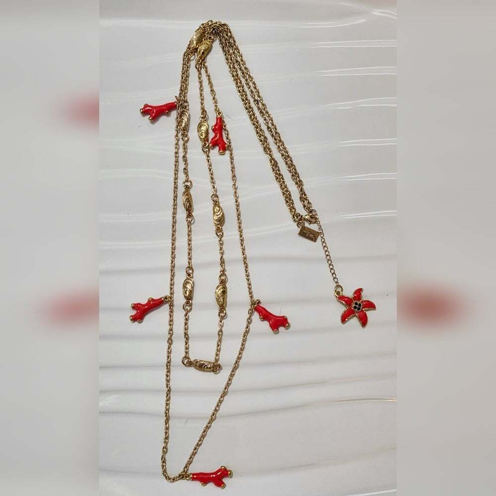Lilly Pulitzer Coral Charm And Mollusk Necklace